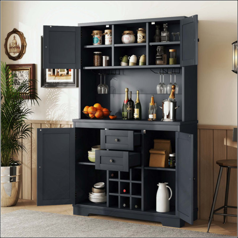 Armoire de cuisine avec bar Coffee Coffee, Bleu antique