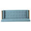Canapé de salon bleu style Mid-Century en tissu, 80,5 cm (H) x 181 cm (L) x 77,5 cm (P), élégant avec pieds évasés, 77,5 cm (P) x 80,5 cm (H), mobilier luxueux