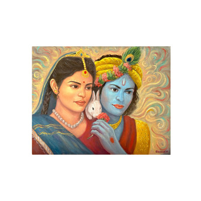 Radha Krishna | Oil On Canvas | By Somnath Harne