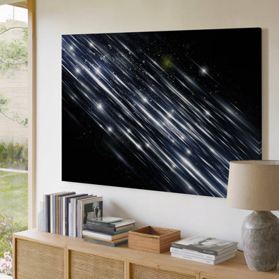 Canvas In A Breathtaking Cosmic Scene A Vast Expanse Of Deep Wall Art Space Unfolds Dominated By A Swirling Galaxy Stretching Canvas Wall Art