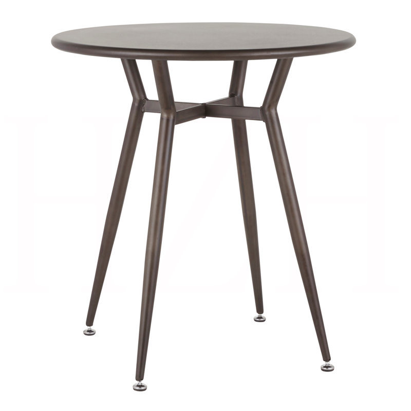 Table de salle à manger industrielle ronde en métal antique, Antique Bronze, Metal