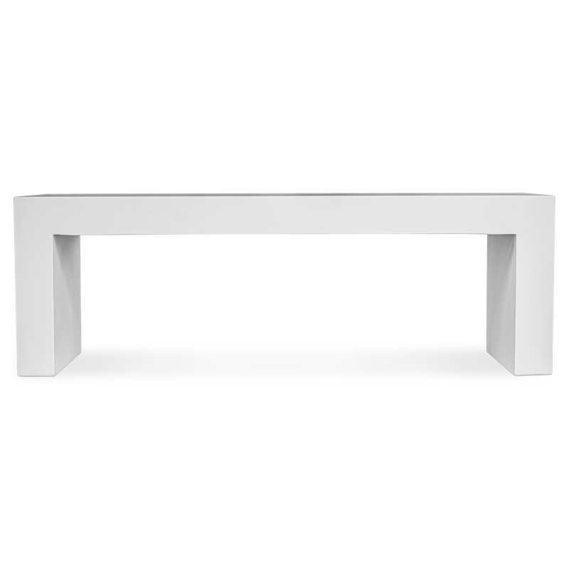 Lazarus Outdoor Dining Bench, White