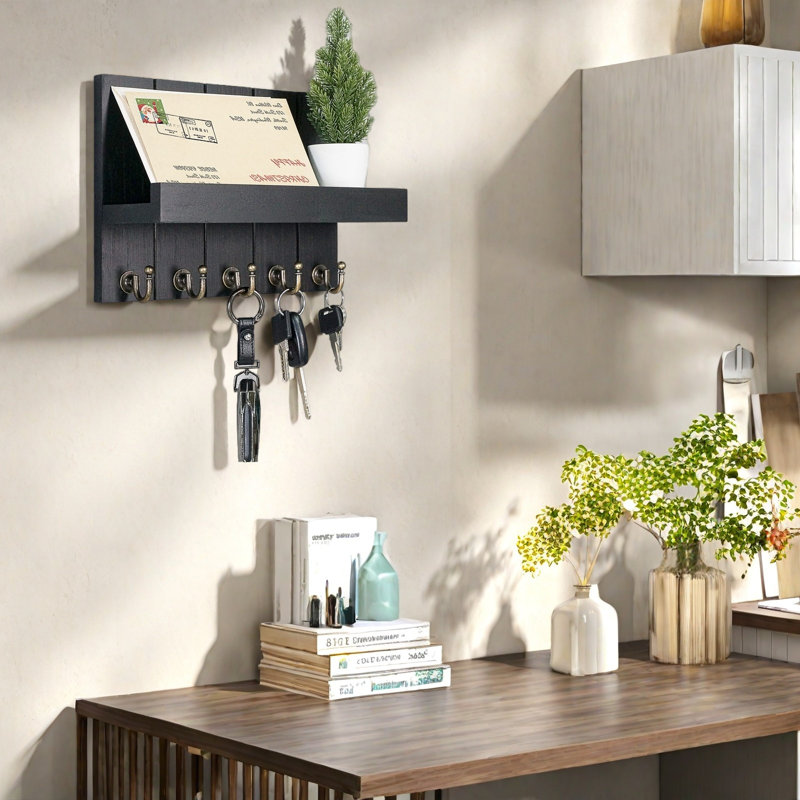 Porte-clé décoratif pour mur, Noir