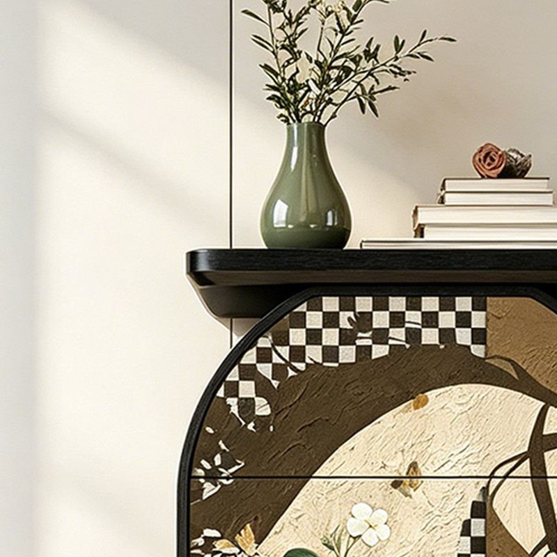 Buffet décoratif rétro en bois de noyer massif, Walnut
