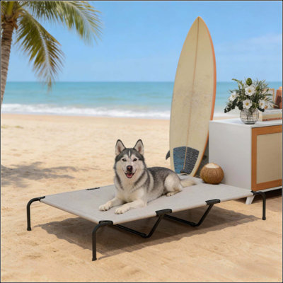 Grand lit pour animal de compagnie surélevé durable avec matelas confortable, pour soutenir la santé des articulations et améliorer la qualité du sommeil.