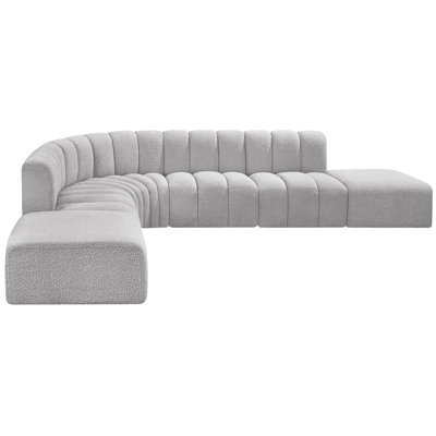 Hrefna Upholstered Curved Sectional with Ottoman Reversible