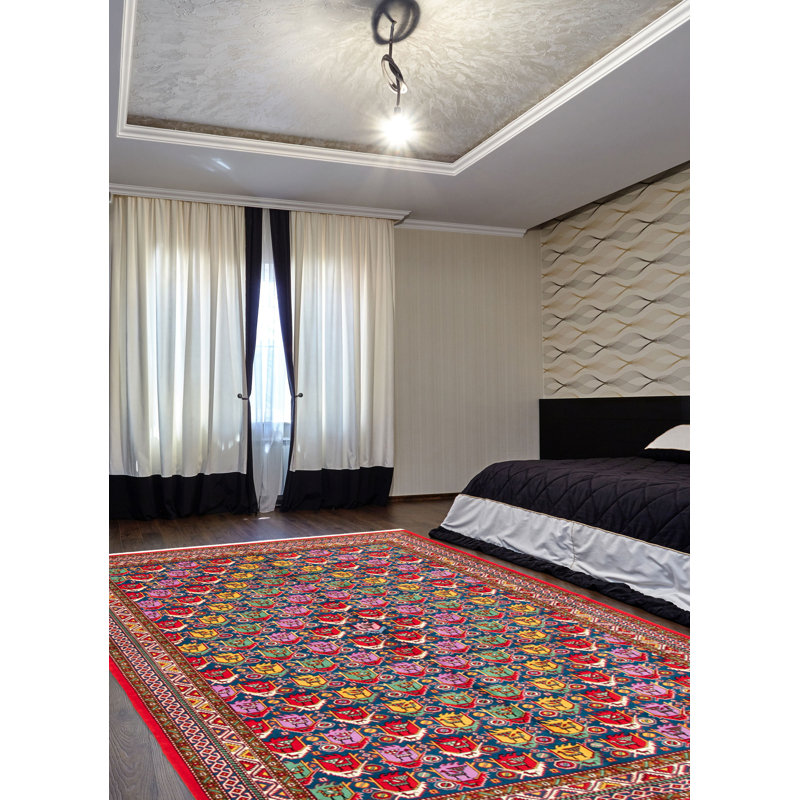 Tapis unique en laine noué à la main de style années 1990 de 6 pi 5 po x 10 pi rouge Franchell