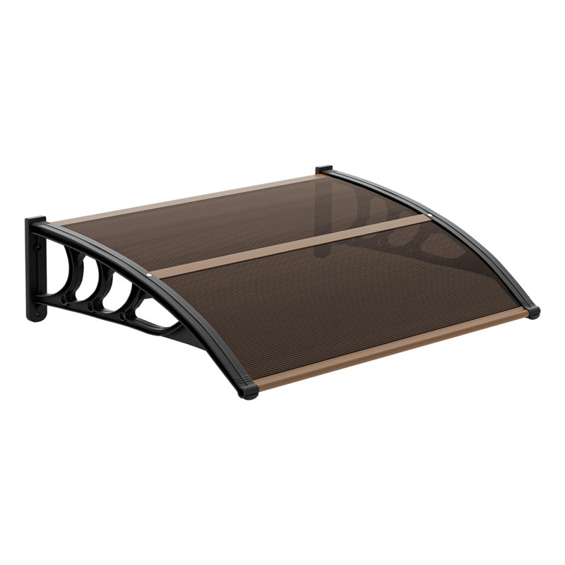 Window Awning Door Canopy Exterior, Brown, 9" H x 39.9" W x 29.1" D