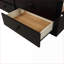 Lit superposé simple au-dessus de simple en bois massif avec sommier à 3 tiroirs espresso pour chambre d'amis