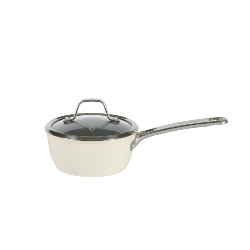 10-Piece Linen White Nonstick Aluminum Cookware Set with Glass Lids