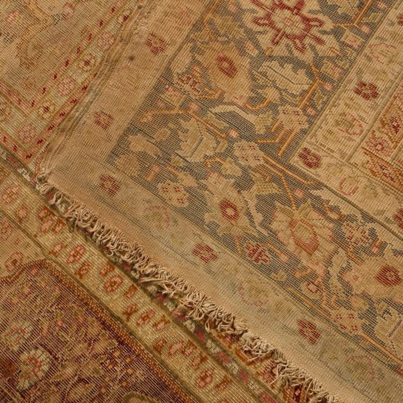 Wool Floral Area Rug in Beige