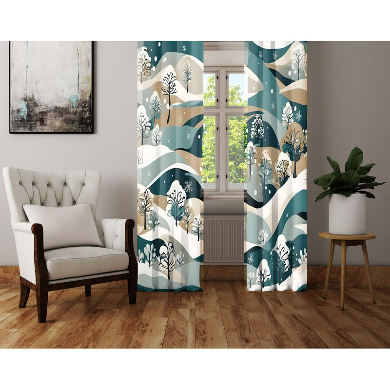 Paire de rideaux semi-transparents en polyester Hariss, L 20 po x L 52 po