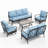 Salem 9-Person Rocking Outdoor Conversation Set with Loveseat & Rocking Lounge Chairs-88305139-110429577