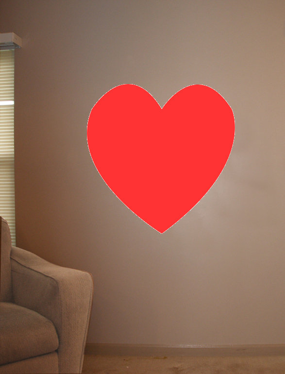 Adhésif décoratif cœur Saint-Valentin, H 48 po x l 47,5 po