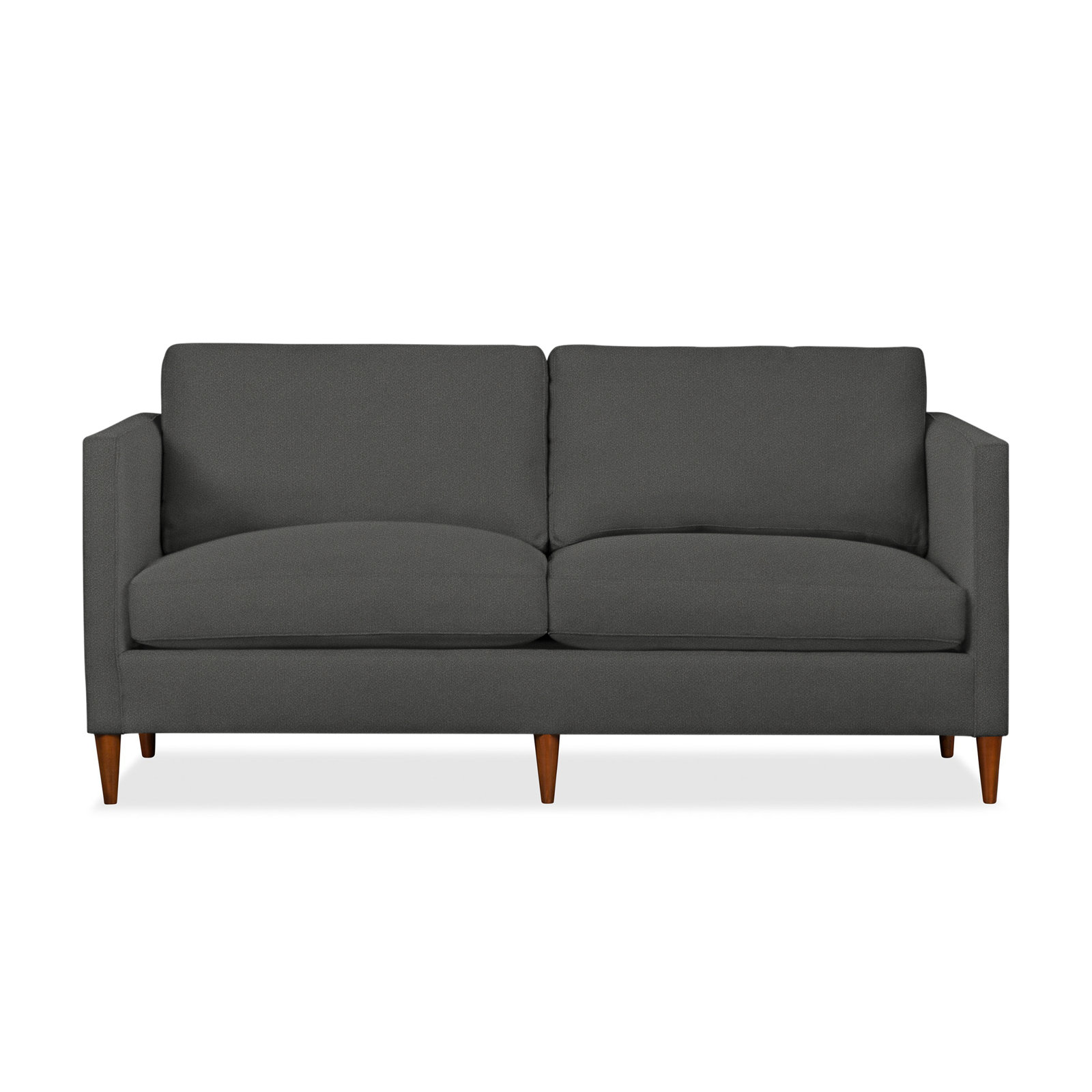 Clifford Upholstered Custom Studio Sofa, Davis Smoke Bouclé