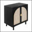Armoire 2 portes avec tablettes réglables, dispositif anti-déversement et rotin résistant à l'humidité pour la chambre à coucher, le salon et le bureau