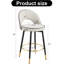 2 360 Rotating Bar Chairs - Black + Grey Pu Seat And Metal Legs Ideal For Various Settings Like Dining Room, Kitchen, Terrace Office Comfortable Seating Option Rotatable Chair Pair Cushion With