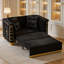 Ensemble de canapé Chesterfield convertible 3 pièces en velours avec fauteuils-135317380
