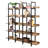 5 Tier Bookcase Home Office Open Bookshelf, Vintage Industrial Style Shelf With Metal Frame, Mdf Board-1285615008