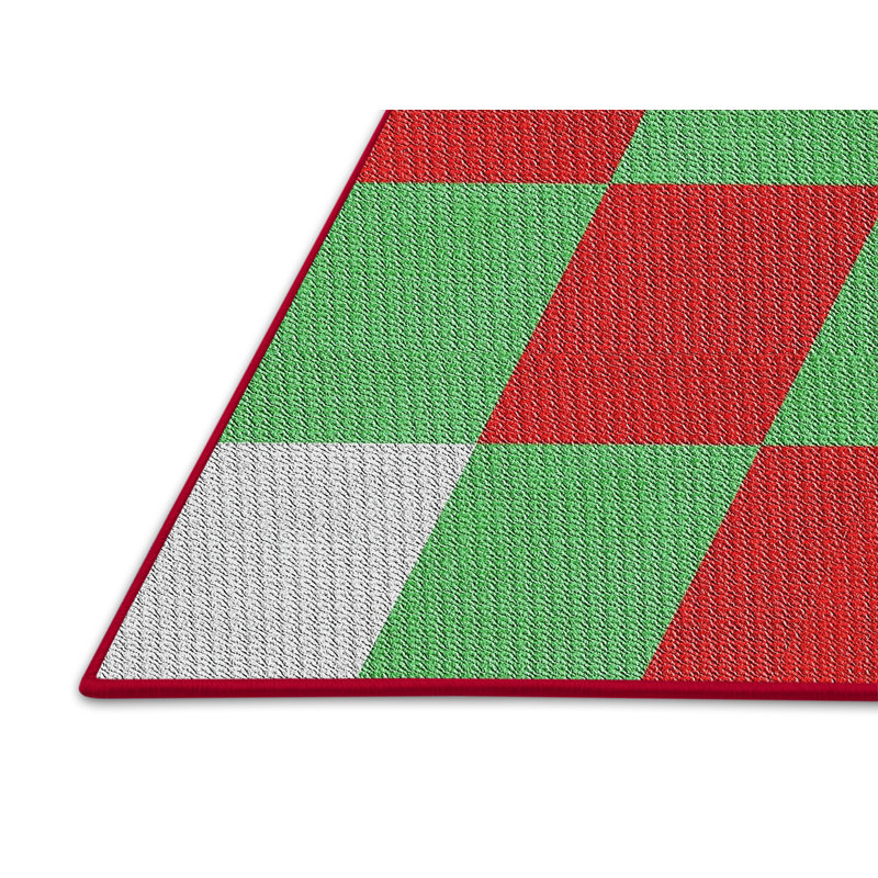 Tapis décoratif géométrique rouge Raulston, Rectangle 2 pi x 4 pi