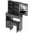 Compact Vanity Table Set With LED Mirror, Sliding Drawer, And Padded Stool For Small Spaces-1380406395