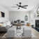 48Inch Black Ceiling Fans With Lights And Remote,48 Inch Ceiling Fan With Adjustable Color Temperature, 6-Speeds Noiseless Revisible Dc Motor For Bedroom, Kitchen, Living Room