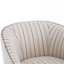 Fauteuil demi-tonneau rembourré à rayures