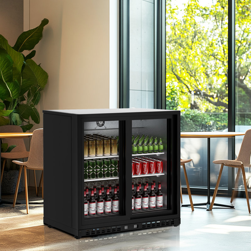 Réfrigérateur à boissons de 7,4 pi³ à 2 portes, réfrigérateur commercial pour bière, vin et boissons gazeuses