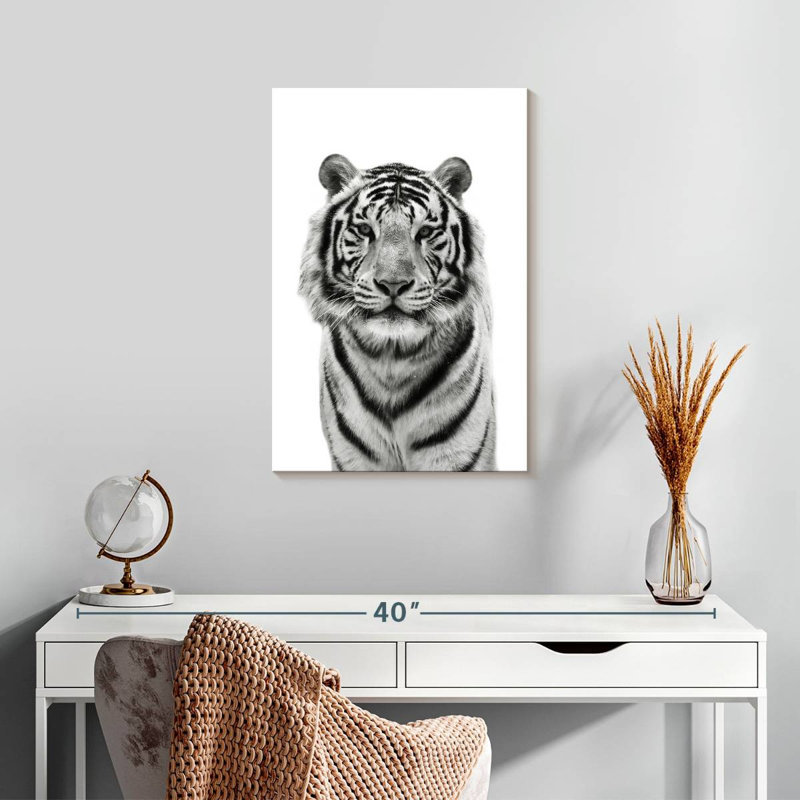 Brampt Monochrome Bengal Tiger, 24" H x 16" W