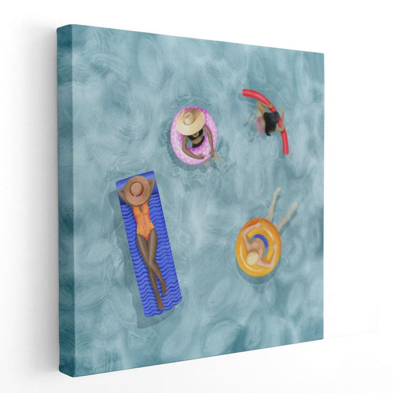 «Poolside I», reproduction d'art sur toile, H 12 po x l 12 po