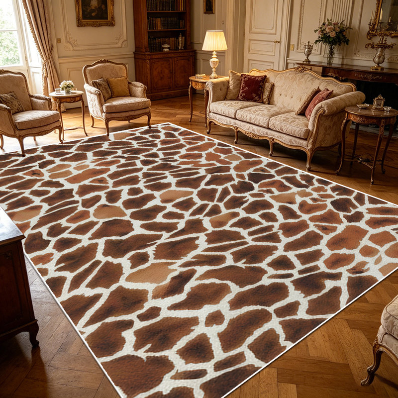 1PC Giraffe Print area rugs, Soft and Comfortable, easy-to-maintain, machine washable Indoor floor mat, suitable for living room, bedroom, entryway, balcony, patio, dining hallway, Home Decor, Outdoor Decor.
