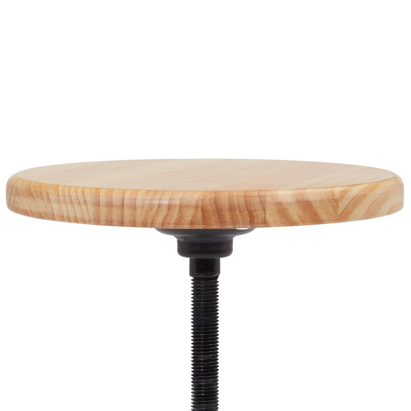 Adjustable Height Ergonomic Lab Stool with Footring, Black