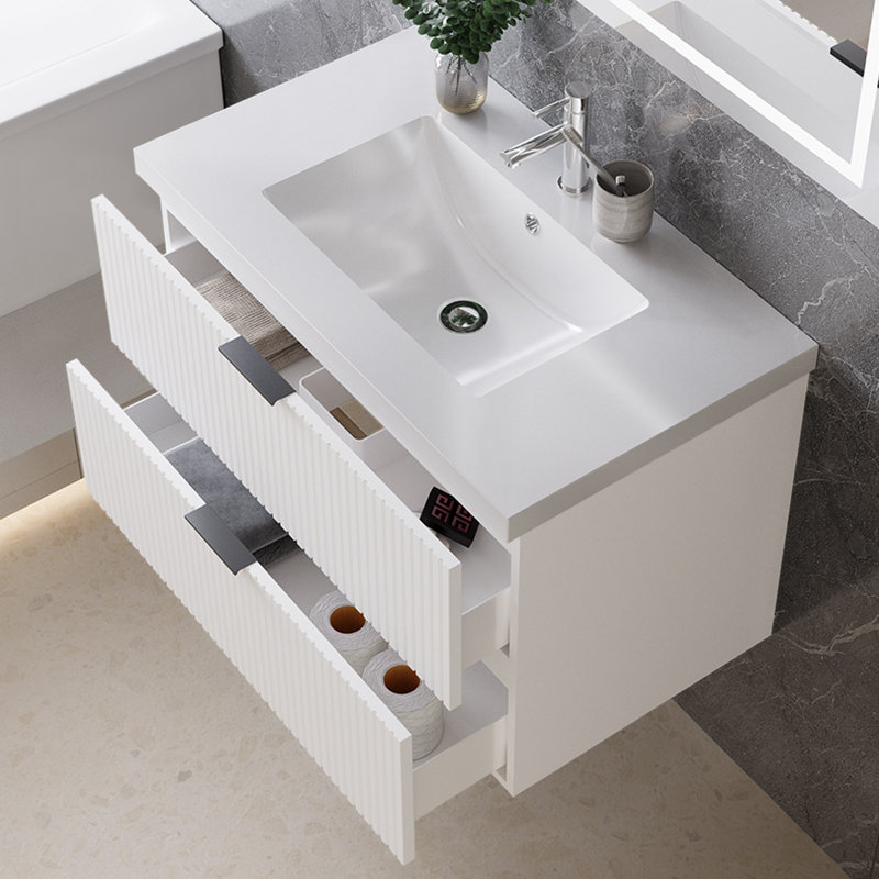 790mm Single Bathroom Vanity with Integrated Resin Basin