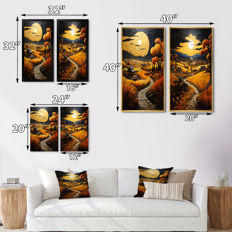 «Farm Harvest Season Patchwork» 2 pièces, Toile tendue, H 40 po x l 40 po