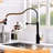 Touchless Kitchen Faucet - Automatic Smart With Pull Out Spray, Hands For Sink, Black And Gold, Contemporary Look, Ceramic Filler, Brass Material Sink Motion Sensor Activated, , Style,
