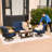 4 Pieces Outdoor Conversation With High Back Swivel Rocking Chairs-363543268