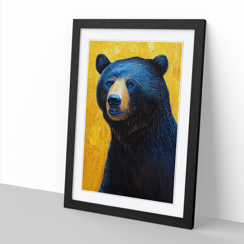 FRM-V0523-223X Bear Palette Knife - Single Picture Frame Print, 64cm H x 46cm W x 2cm D, Oak Framed