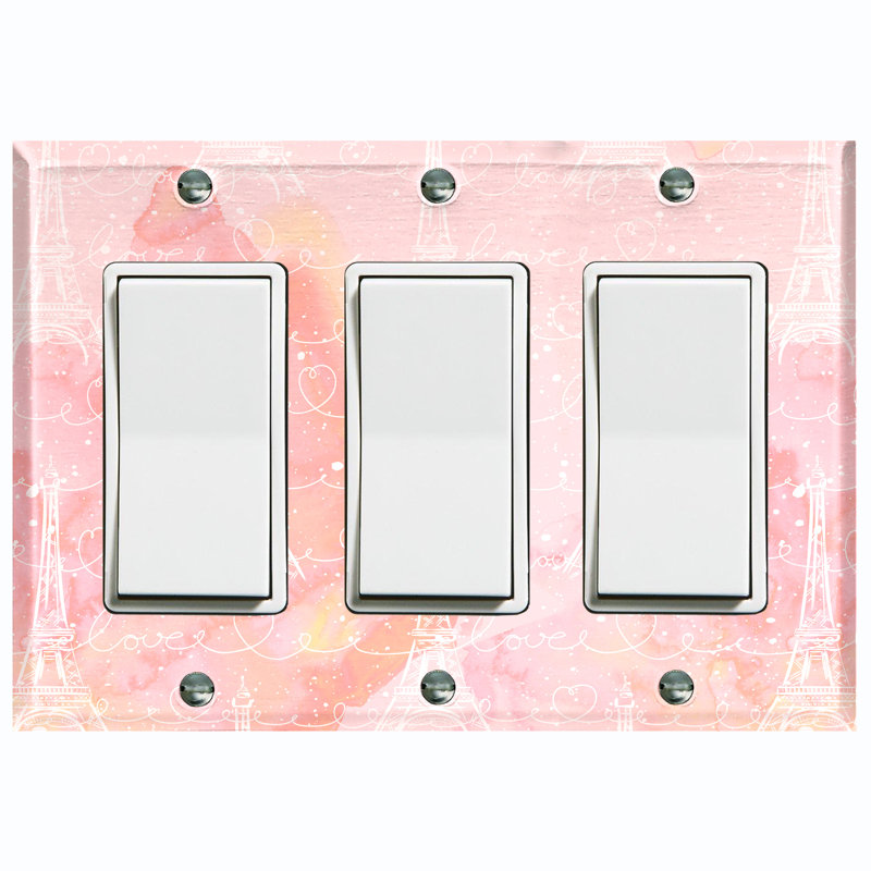 Patterned 3 - Gang Toggle Light Switch Standard Wall Plate