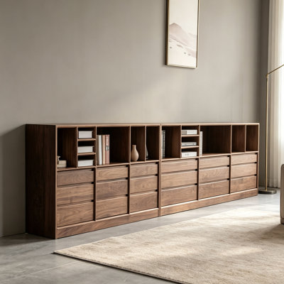 American-style low bookcase for living room