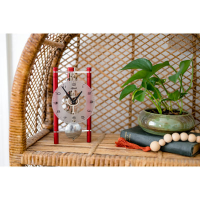 Roman Numeral Metal Mechanical Tabletop Clock