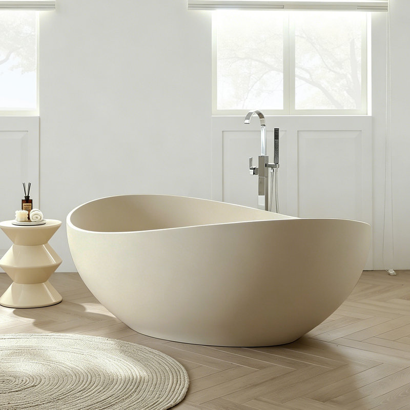Baignoire de trempage autoportante 63 "x 38", Lait-café