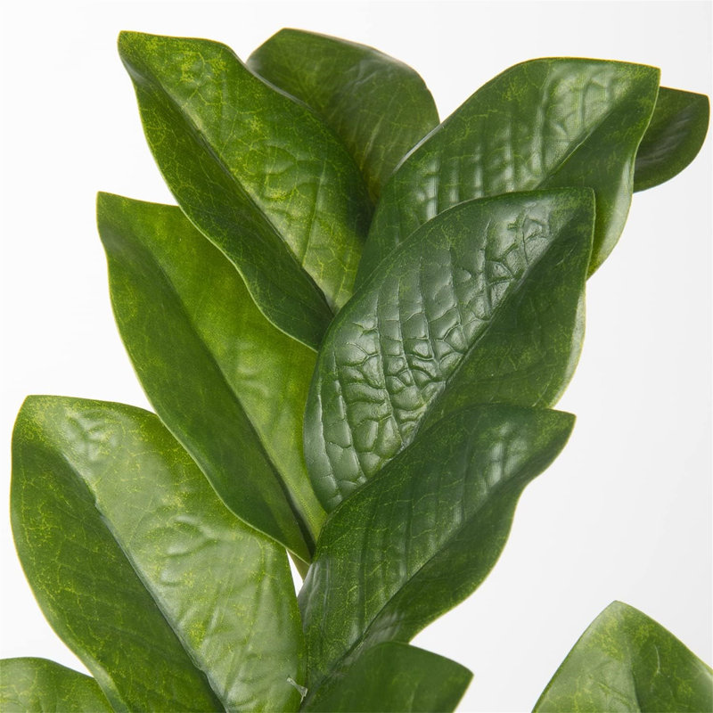 17 Inch Ceramic Pots Loaded Indoor Artificial ZZ Plants, designed for home table decor and bedroom aesthetics, packaged in a single piece to add greenery to your home.