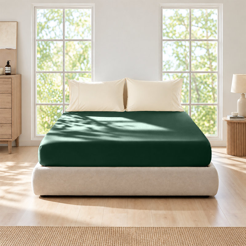Bedroom Collection Standard Fitted Sheet, Single, Emerald