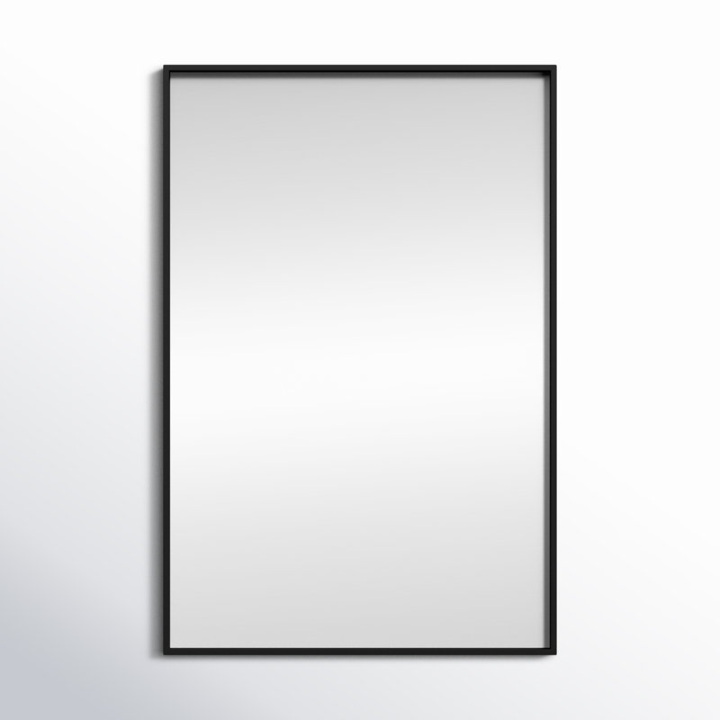 Sabine Metal Rectangle Wall Mirror, 36" x 24", Black