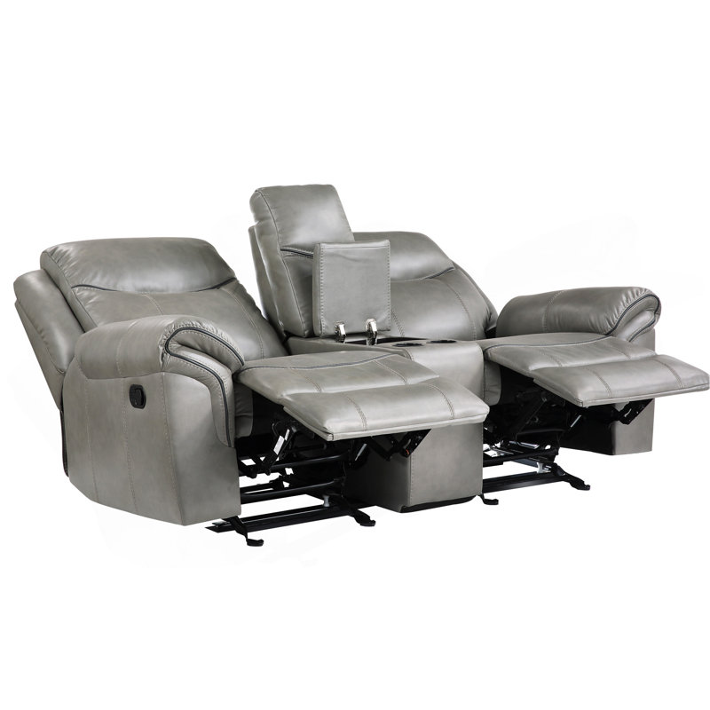 Ensemble de canapé inclinable 3 pièces gris