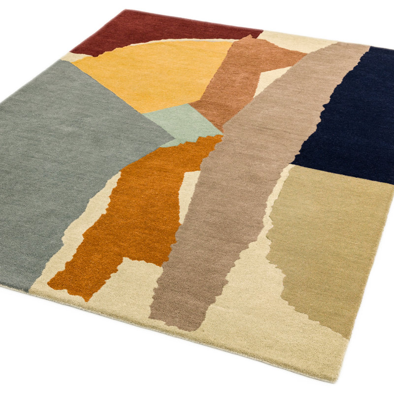Yahir Abstract Wool Hand Tufted Area Rug, Rectangle 120 x 170cm