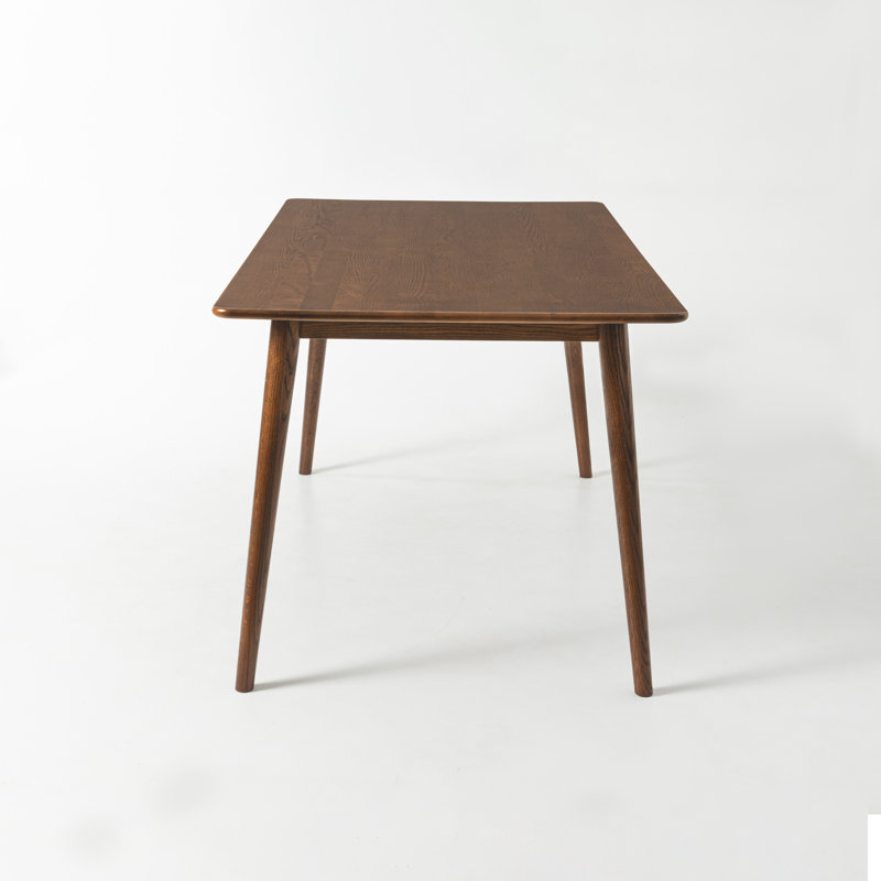 63" Solid Oak Wood Dining Table, Brown Wood