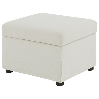 Kammer Upholstered Hydraulic Lift Top Storage Ottoman Beige