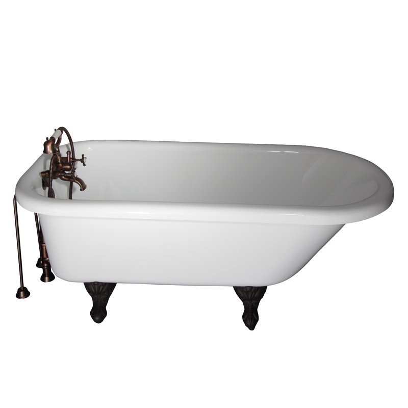 67'' x 29.5'' Soaking Acrylic Bathtub with Faucet