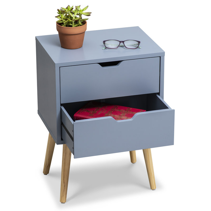 Ensemble de table de chevet 2 pièces Kulveer, Gris